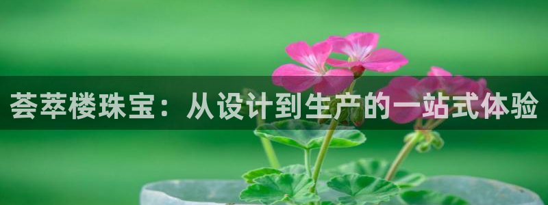 天宏娱乐胡叔:荟萃楼珠宝:从设计到生产的一站式体验